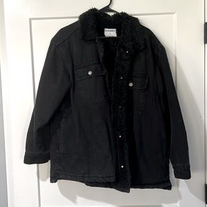 XL Old Navy Sherpa Lined Black Denim Jacket